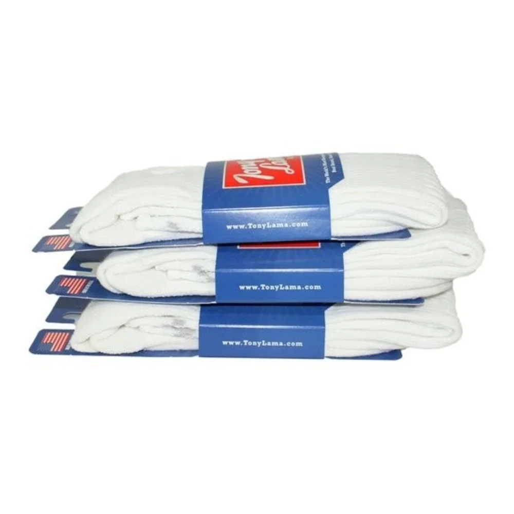 [6 PAIRS] Tony Lama White Boot Socks, MEDIUM Men's Size 6-8.5 - Picture 3 of 4